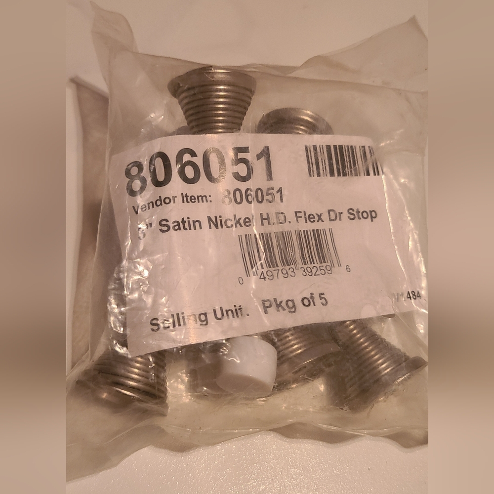 3 In Flexible Spring Door Stop (5-Pack) (Satin Nickel) 806051